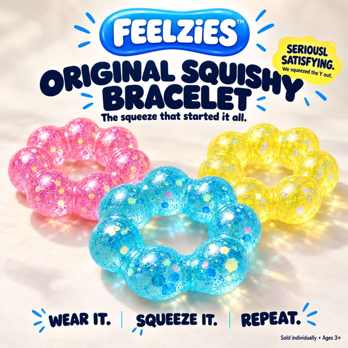 Feelzies™ Original Squishy Bracelet: Blue Blast - Twirls + Twigs