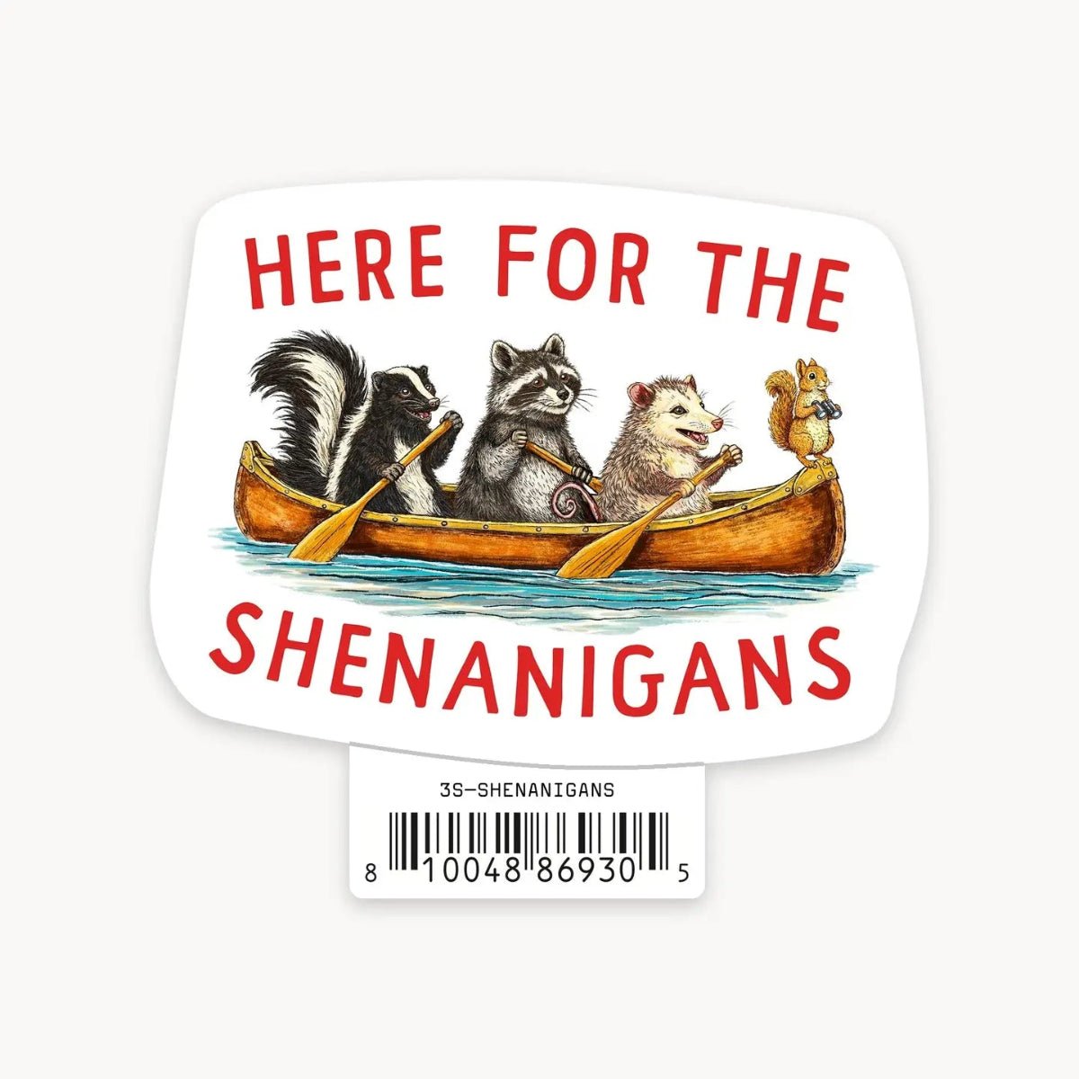 Shenanigans - 3" Art Sticker - Twirls + Twigs