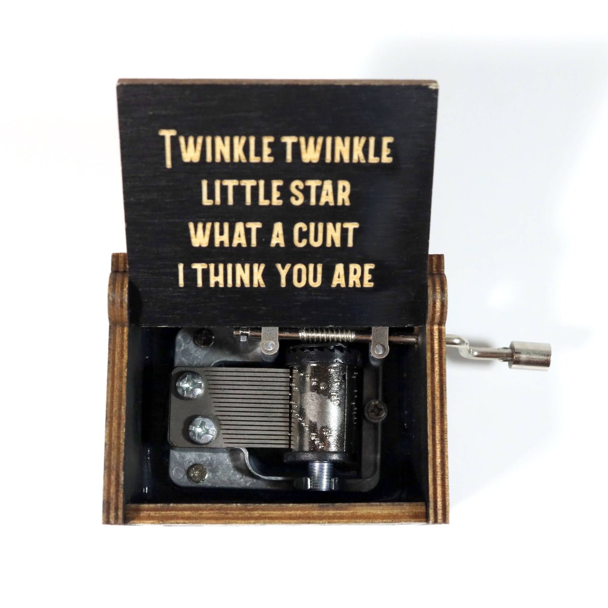 Funny Twinkle Twinkle Hand - Crank Music Box - Wooden Lasered - Twirls + Twigs