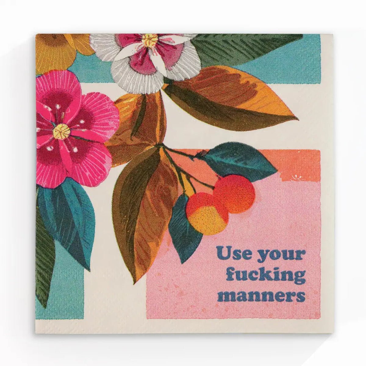 Use Your Fucking Manners - Funny Cocktail Napkins - Twirls + Twigs