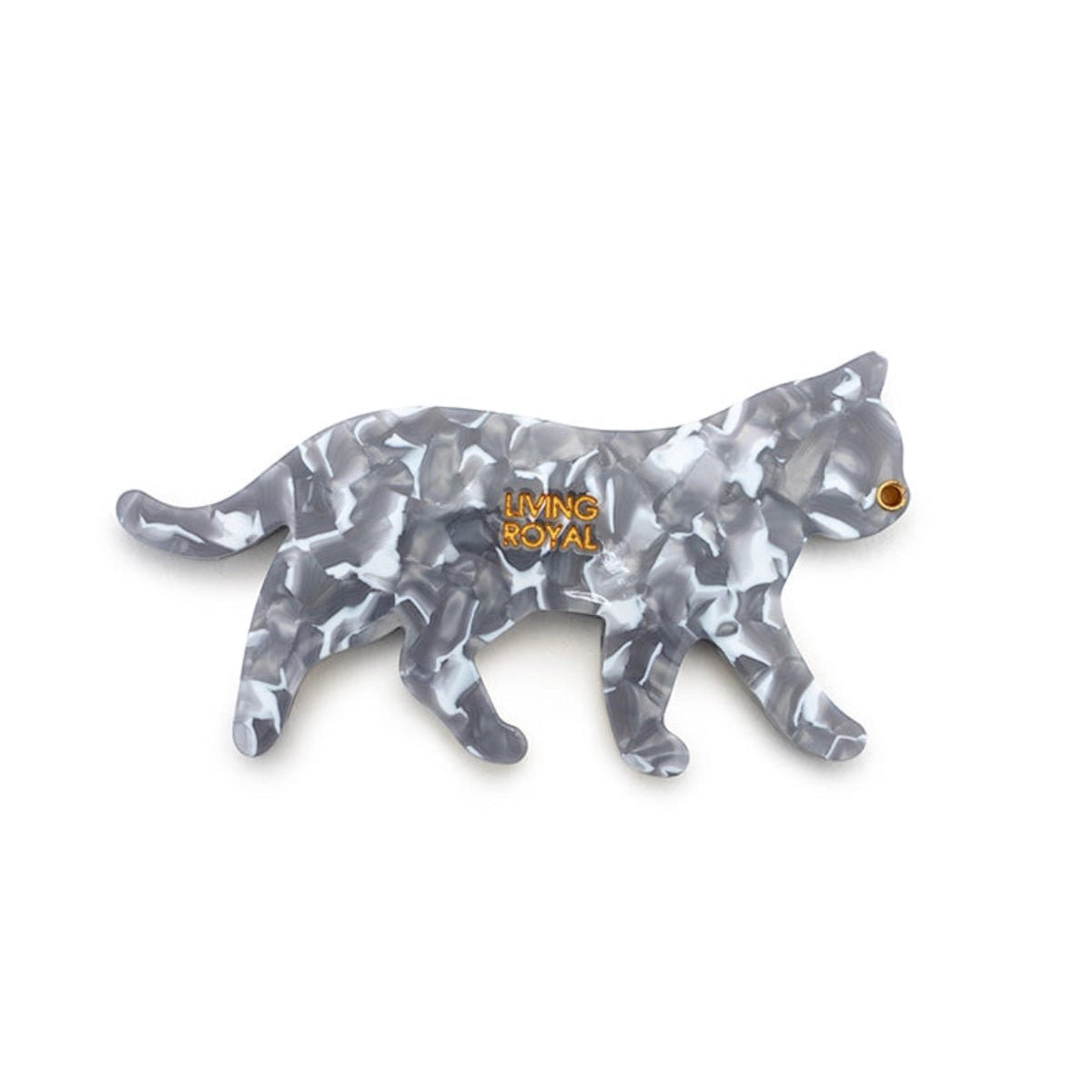 Swing-Hinge Folding Compact Mirror - Cat - Gray & White - Twirls + Twigs
