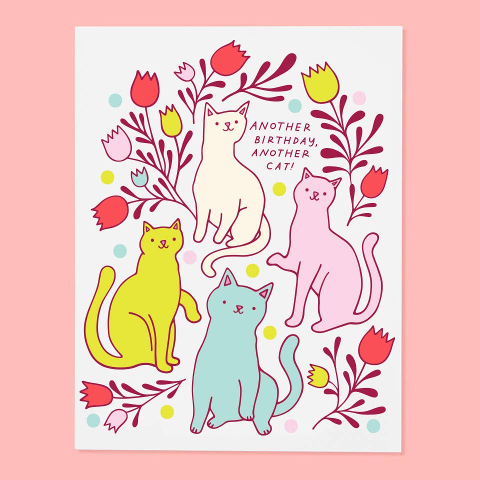 Another Cat Birthday Card - Twirls + Twigs