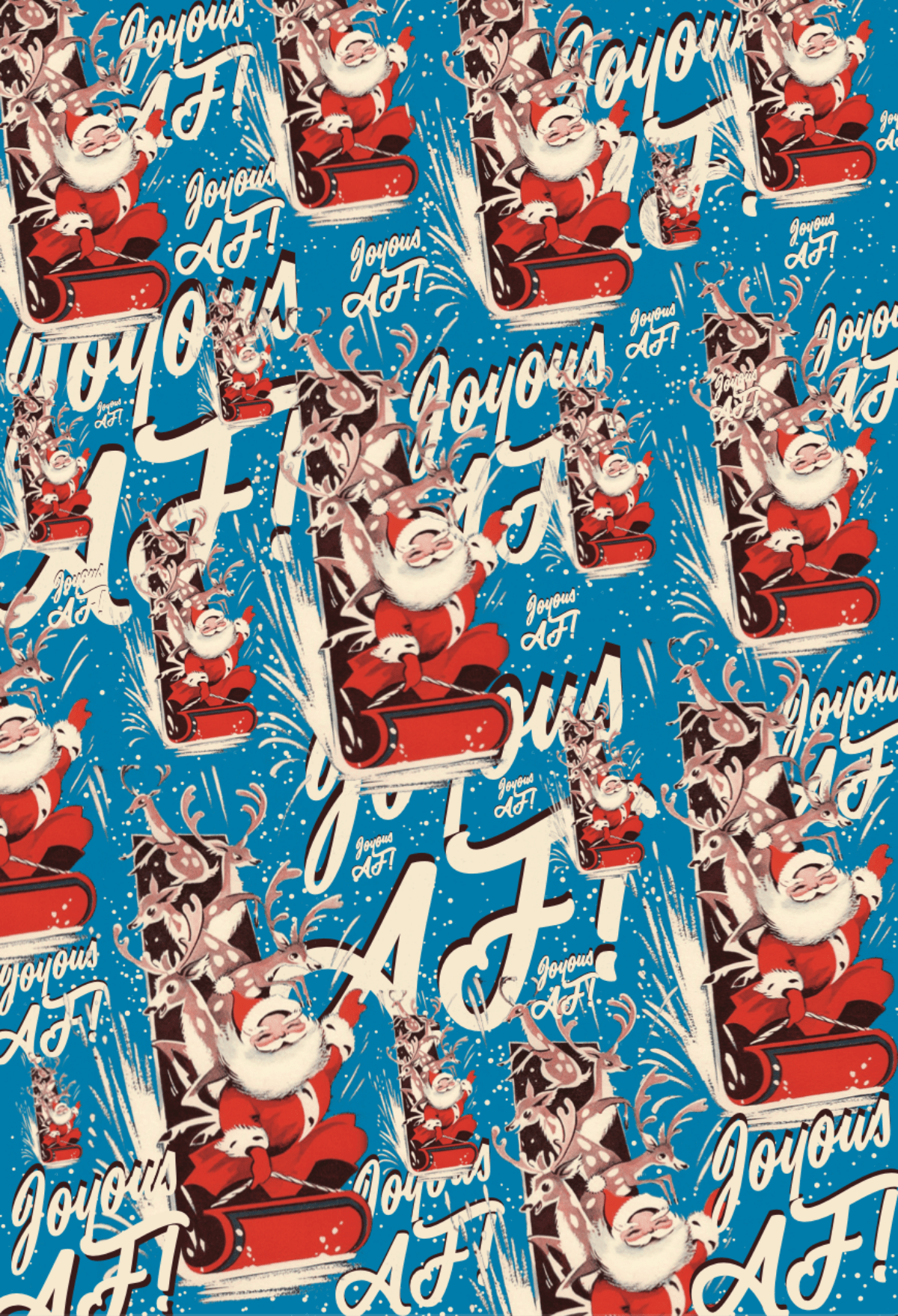 JOYOUS AF SANTA Giftwrap - 2 Rolls - Twirls + Twigs