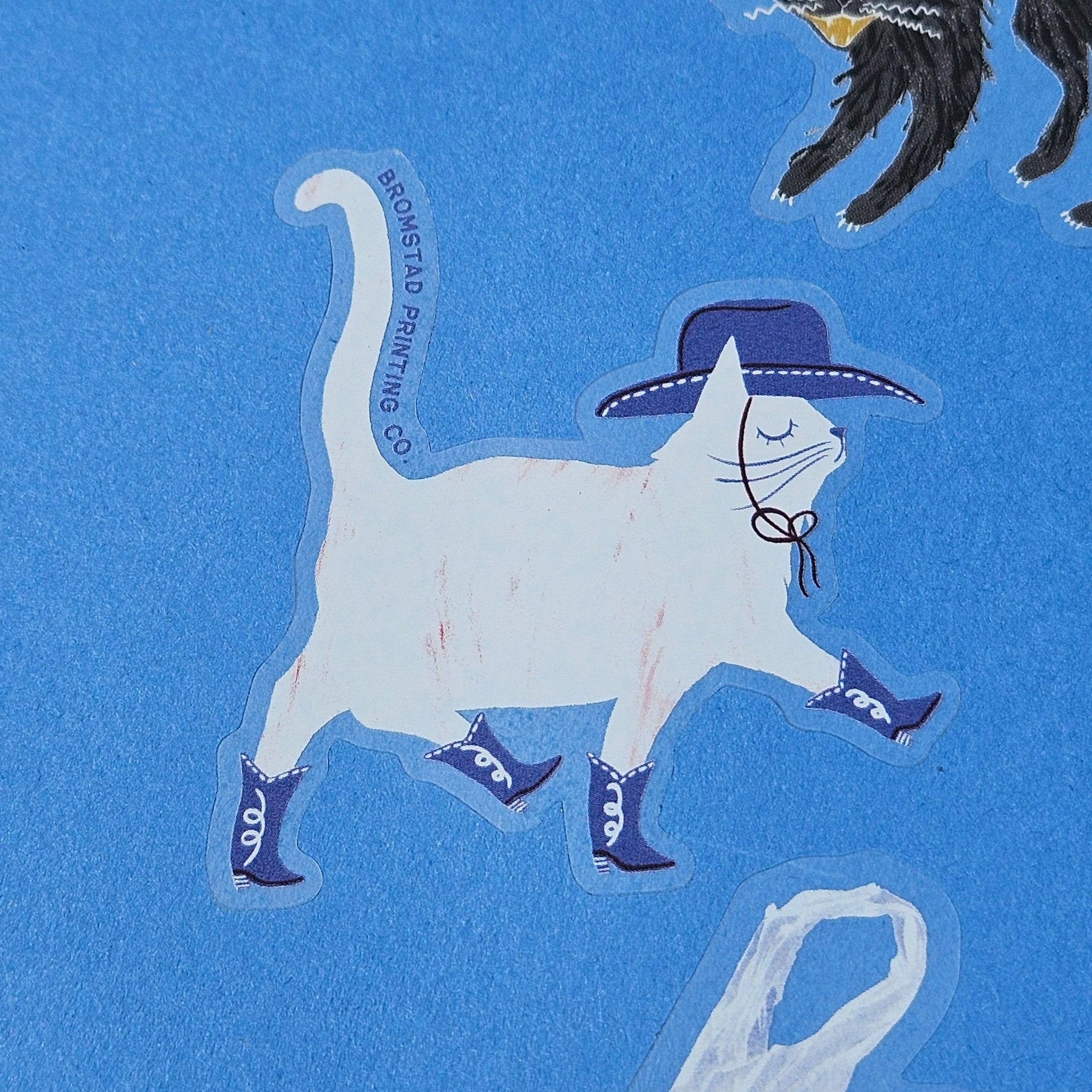 Cowboy Cat Clear Sticker - Twirls + Twigs