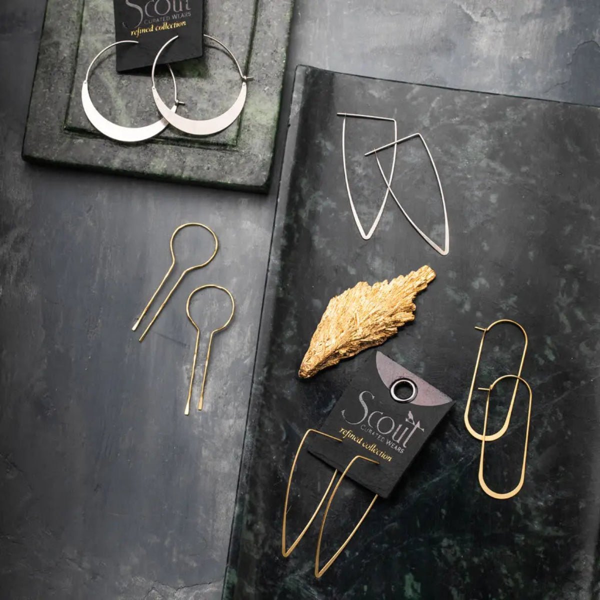 Refined Earring Collection - Crescent Hoop/Silver - Twirls + Twigs