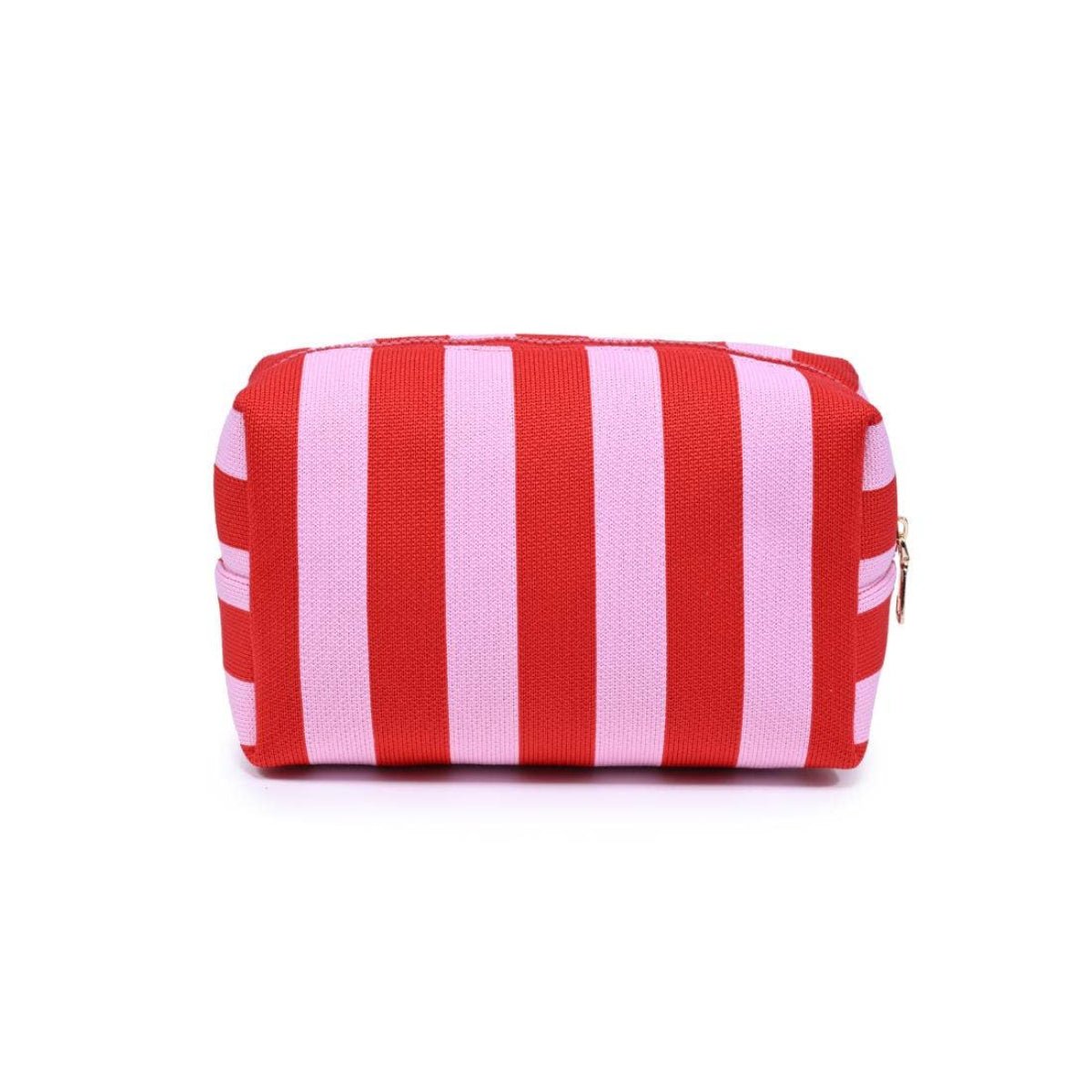 Essential Stripe Cosmetic & Travel Organizer Pouch: Mint Pink - Twirls + Twigs