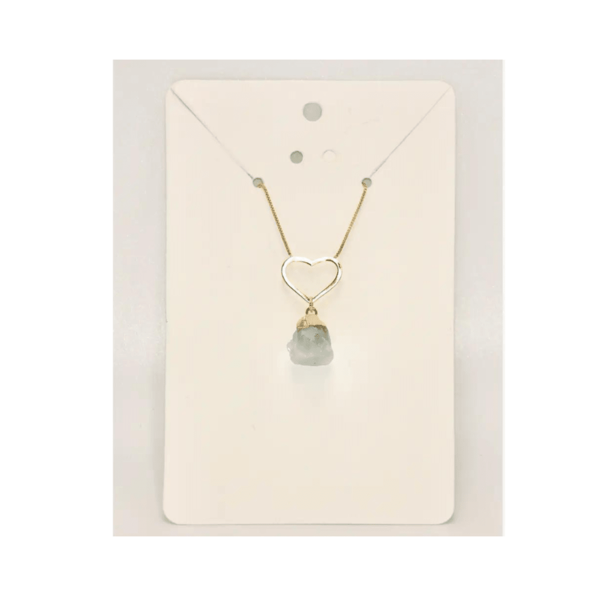Necklace - Raw Aquamarine Heart - Twirls + Twigs