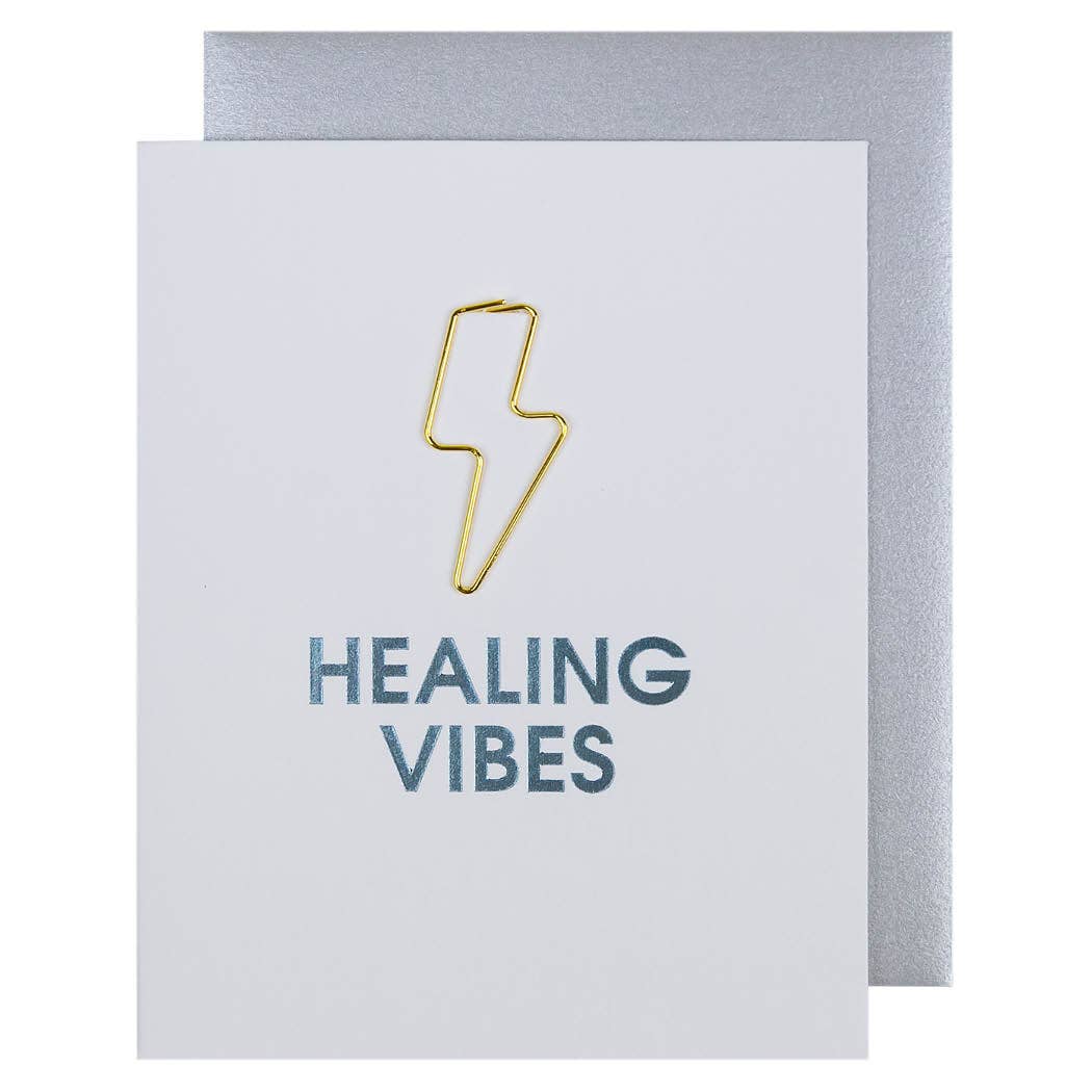 Healing Vibes Paper Clip Letterpress Greeting Card - Twirls + Twigs