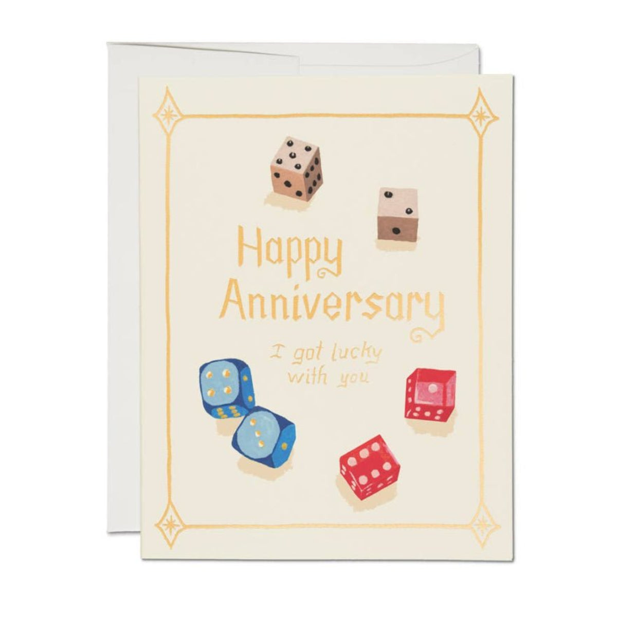 Lucky Dice Anniversary Greeting Card - Twirls + Twigs