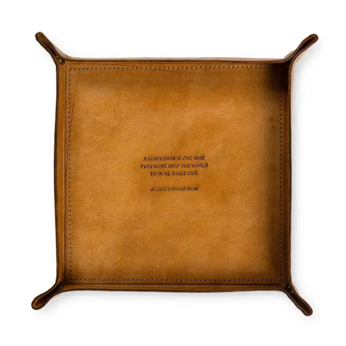 A Gentleman Is One Who Puts More (George Bernard Shaw) Leather Catchall - Twirls + Twigs