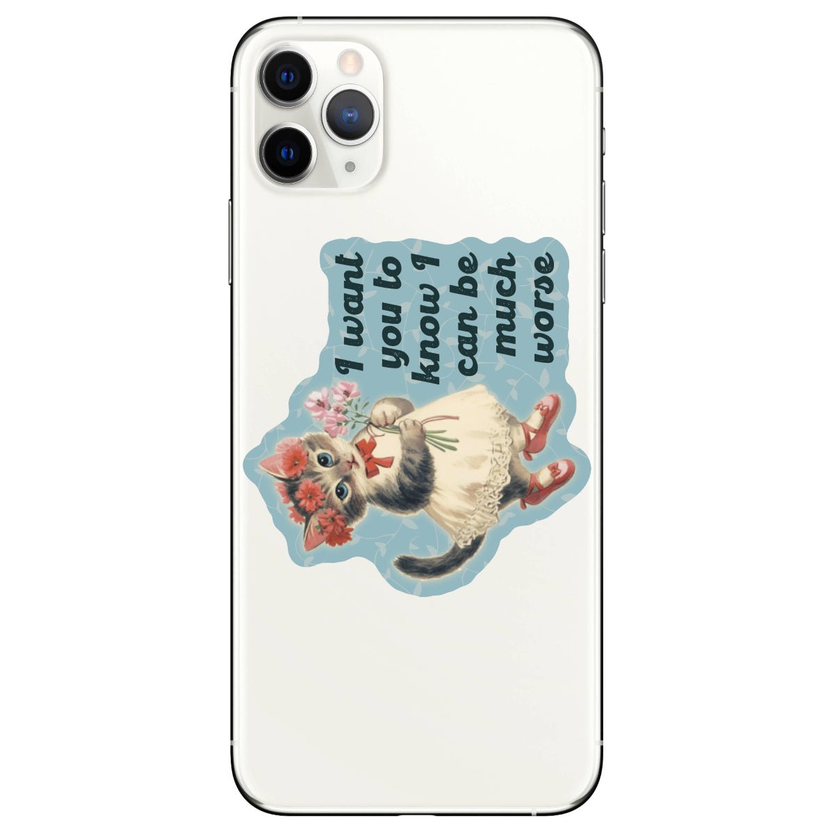 Feisty Kitty Cat Sarcastic Cute Vinyl Sticker - Twirls + Twigs