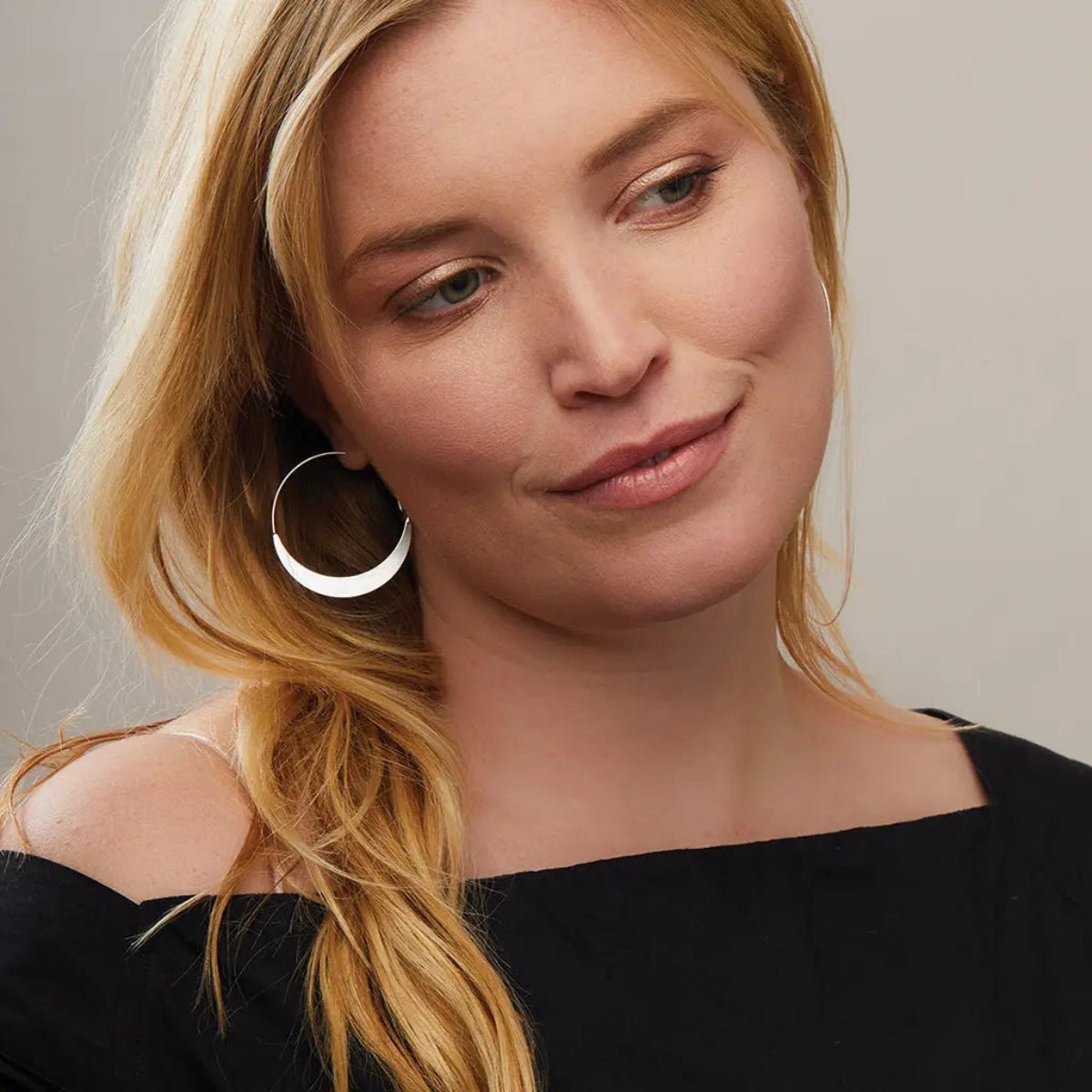 Refined Earring Collection - Crescent Hoop/Silver - Twirls + Twigs