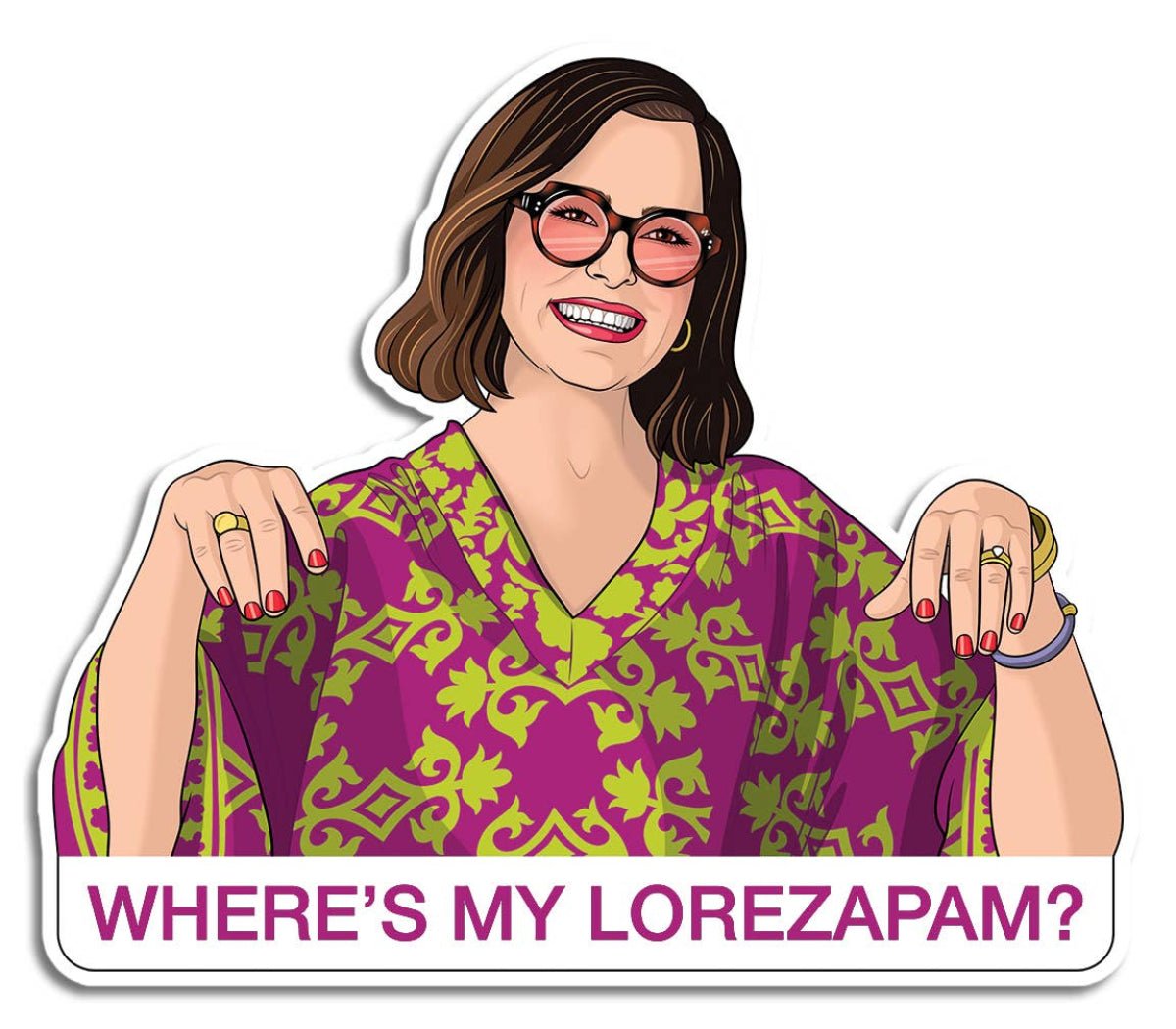 Where's My Lorezapam? White Lotus Die Cut Sticker - Twirls + Twigs