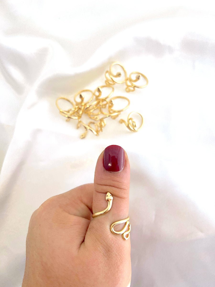 Snake Ring (Gold + Silver): Silver - Twirls + Twigs