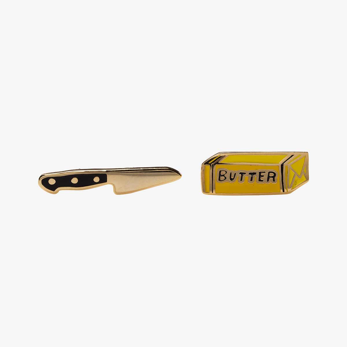 Butter Knife Earrings - Gold Foodie Statement Studs - Twirls + Twigs