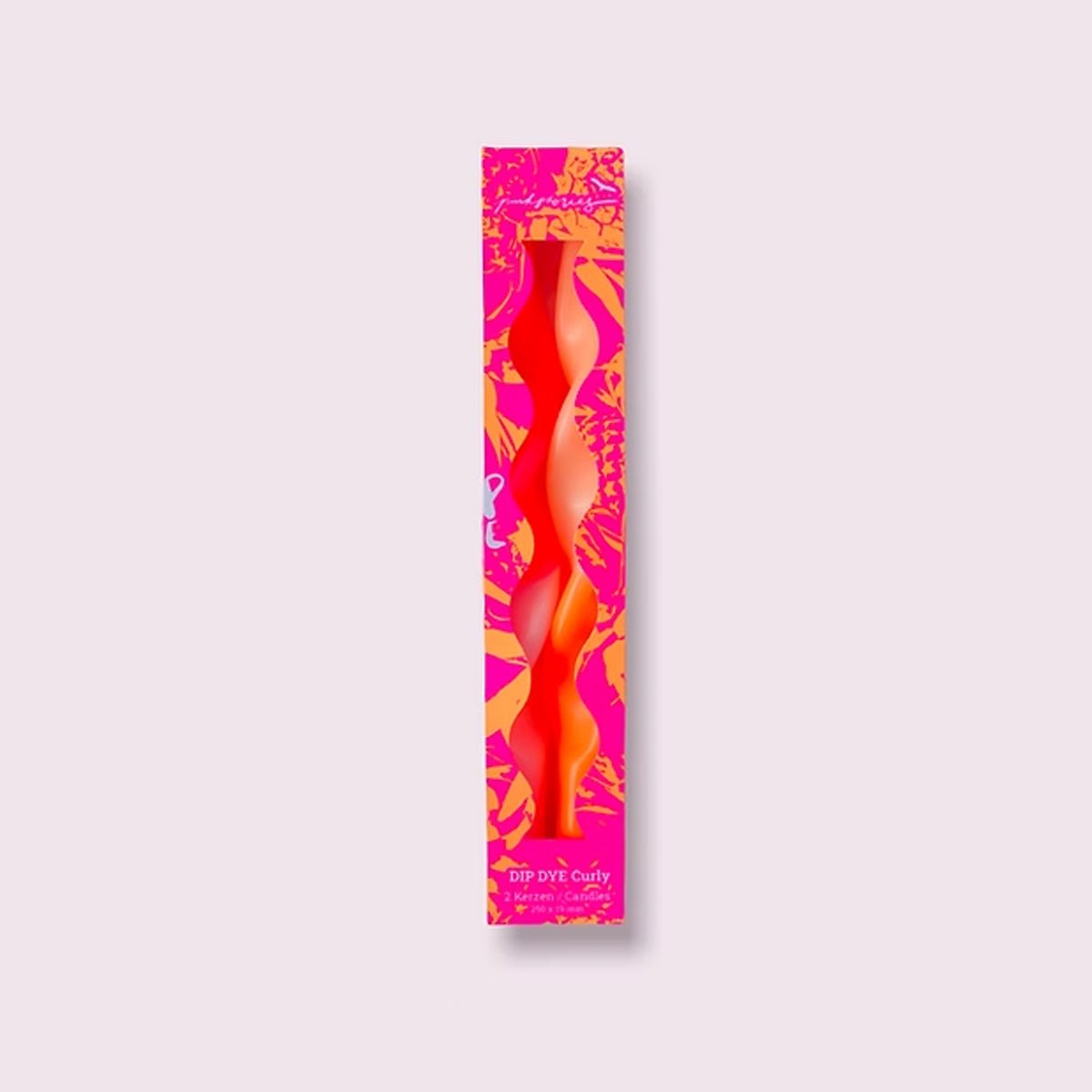 2 Dip Dye Curly Candles - Pink - Twirls + Twigs