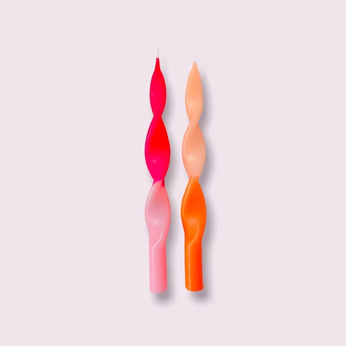 2 Dip Dye Curly Candles - Pink - Twirls + Twigs