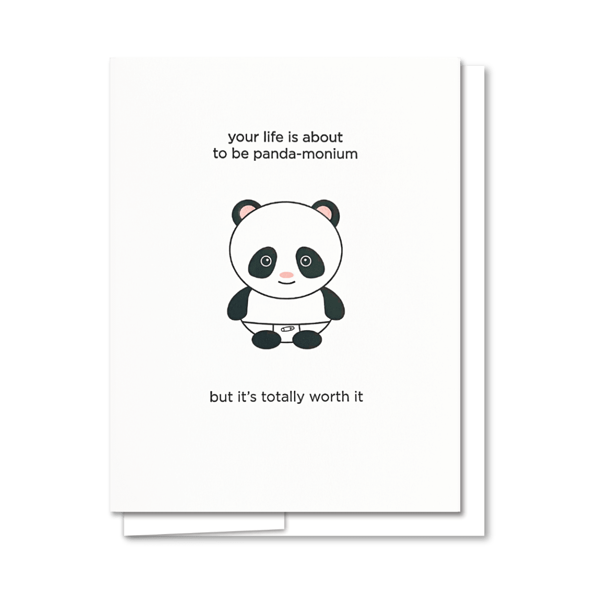 Panda Baby - Letterpress Baby Card - Twirls + Twigs