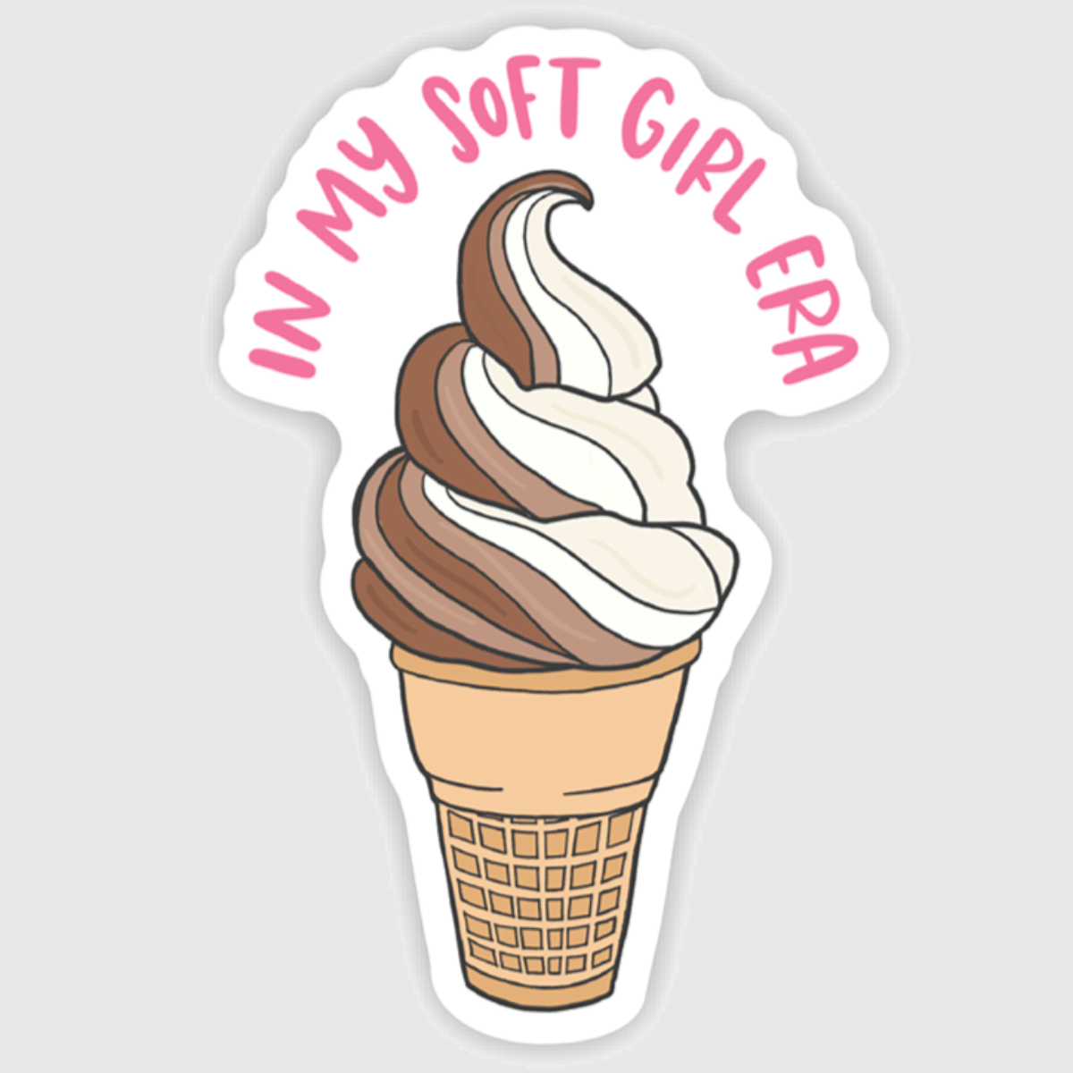Soft Girl Era Ice Cream Cone Sticker - Twirls + Twigs