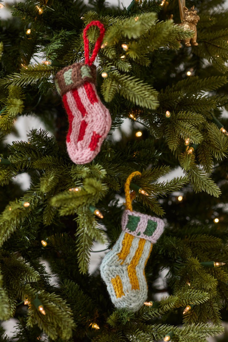 Tiny Stocking Ornament - Twirls + Twigs