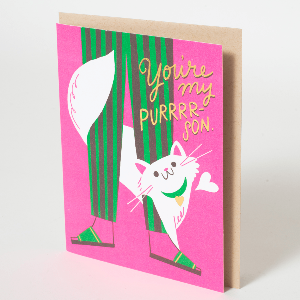 Cat Love Punny Letterpress Greeting Card - Twirls + Twigs