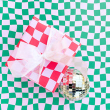  Checkered Wrapping Sheets: Pink/red