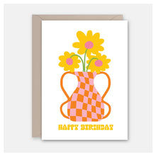  Checkered Vase - Birthday Card