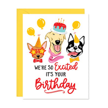  Funny Dogs So Excited Birthday Card