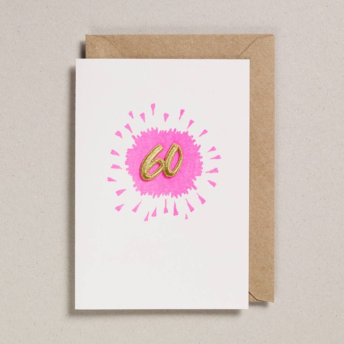 Embroidered Age - 60 Pink - Twirls + Twigs