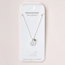  Stone Intention Charm Necklace - Moonstone/Silver