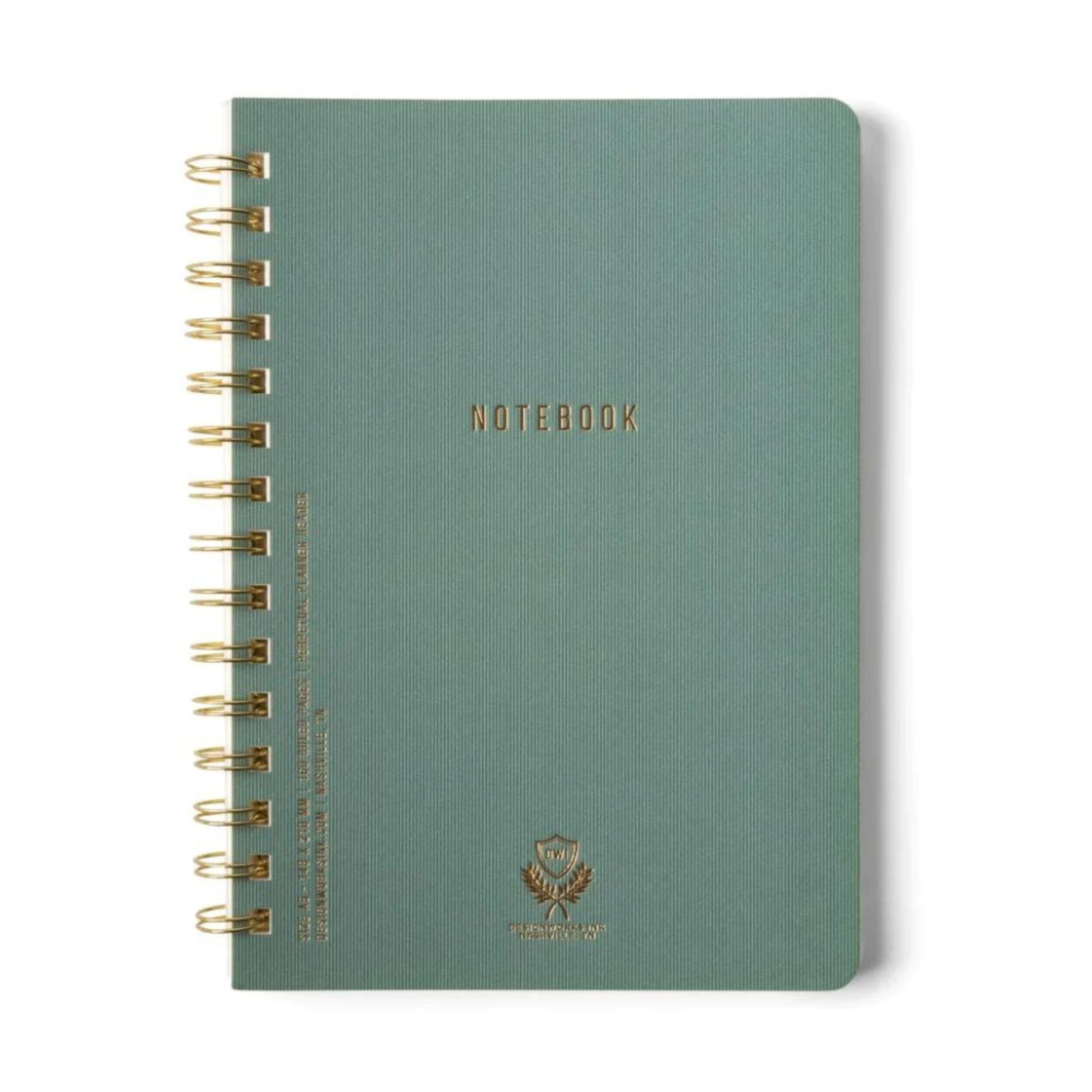 Textured Paper Twin Wire Notebook - Small Juniper - Twirls + Twigs