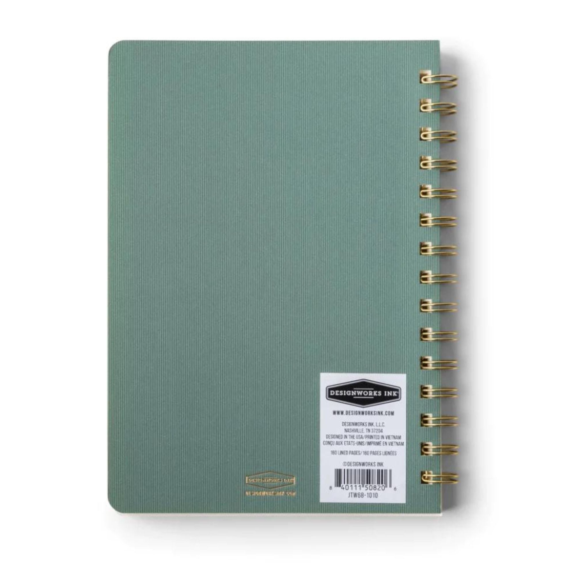 Textured Paper Twin Wire Notebook - Small Juniper - Twirls + Twigs