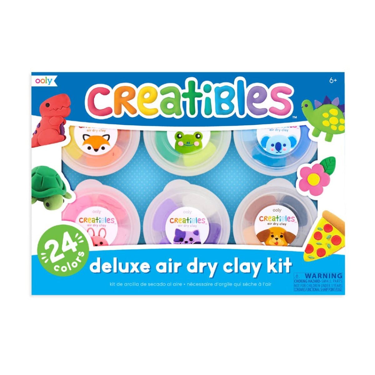 Creatibles D.I.Y. Air-Dry Clays Kit | Set of 24 Colors - Twirls + Twigs