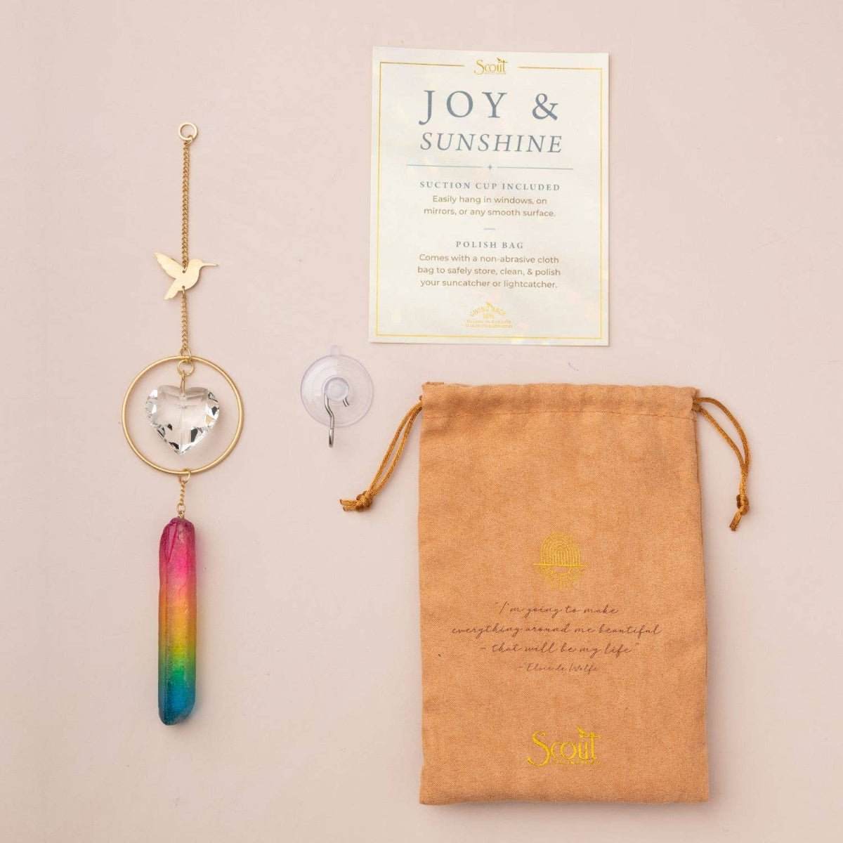 Stone Suncatcher - Hummingbird/Rainbow Stone - Twirls + Twigs