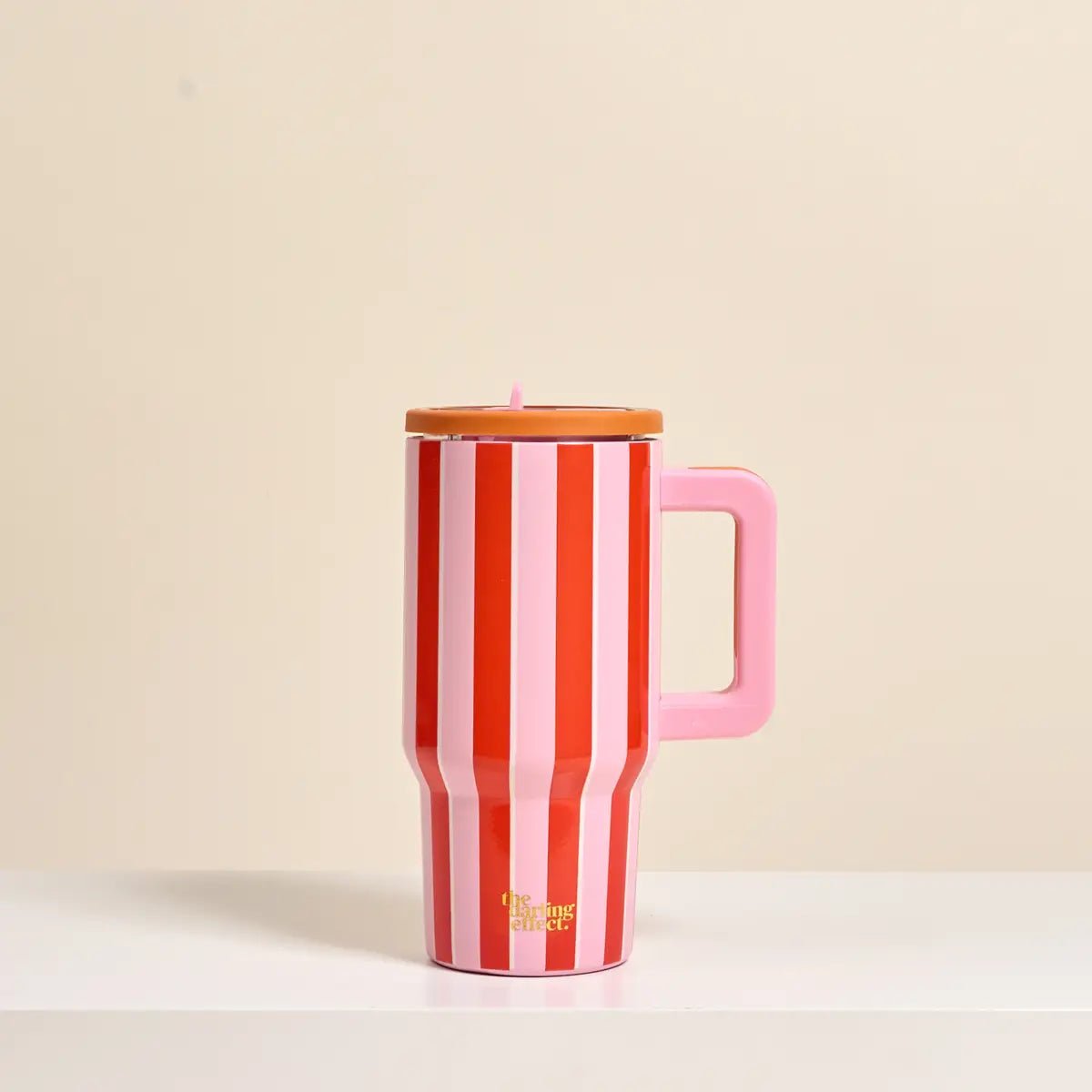 20 oz Lifestyle Flip Straw Tumbler–Sicily Stripes Pink - Twirls + Twigs