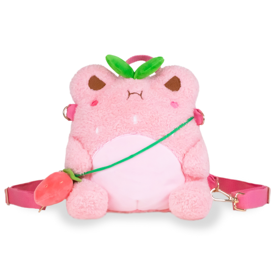 Strawberry Wawa Backpack (Cute Kawaii Pink Frog Shoulder Bag