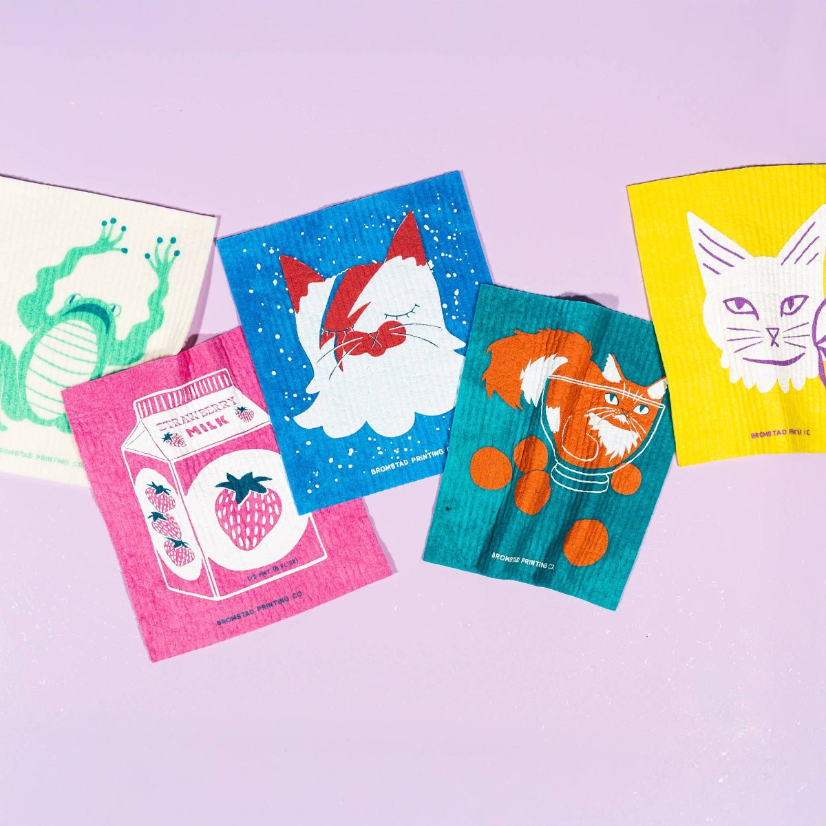 Bowie Cat - Swedish Dishcloth - Twirls + Twigs