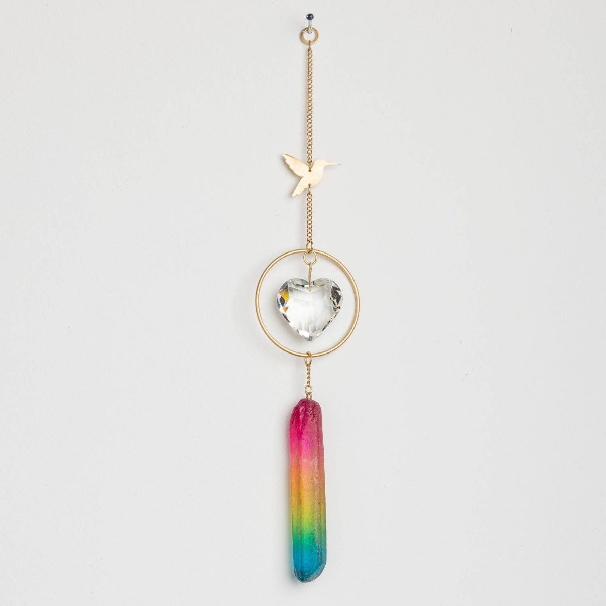 Stone Suncatcher - Hummingbird/Rainbow Stone - Twirls + Twigs