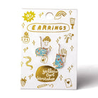 Floral Cat Drop Earrings | Gold Jewelry Cat Lover Gift - Twirls + Twigs