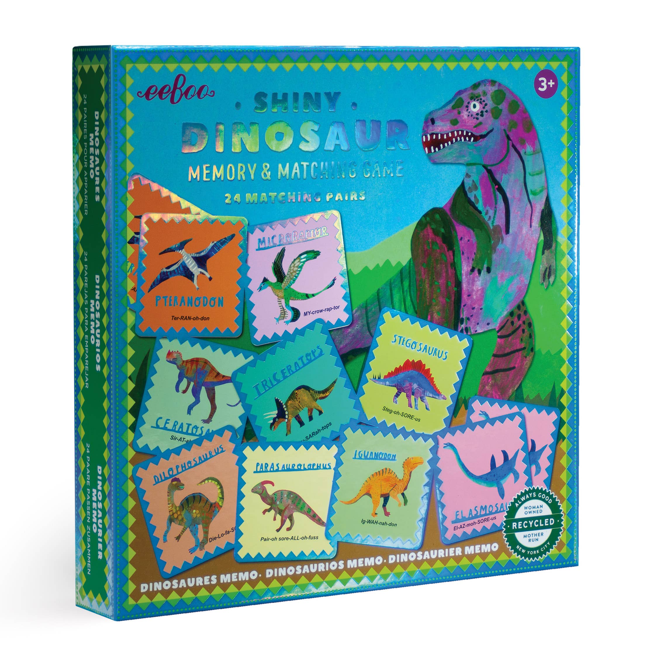 Shiny Dinosaur Memory and Matching Game - Twirls + Twigs