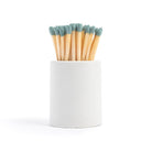 White Round Vessel with Marine Sage Matchsticks - Twirls + Twigs