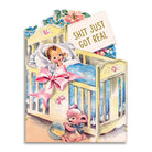 Shit Just Got Real - Sarcastic Baby Shower Card - Twirls + Twigs