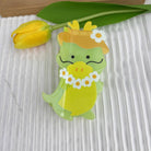 Cartoon Animal Design Hair Clips with Flower Accents: Chicken - Twirls + Twigs