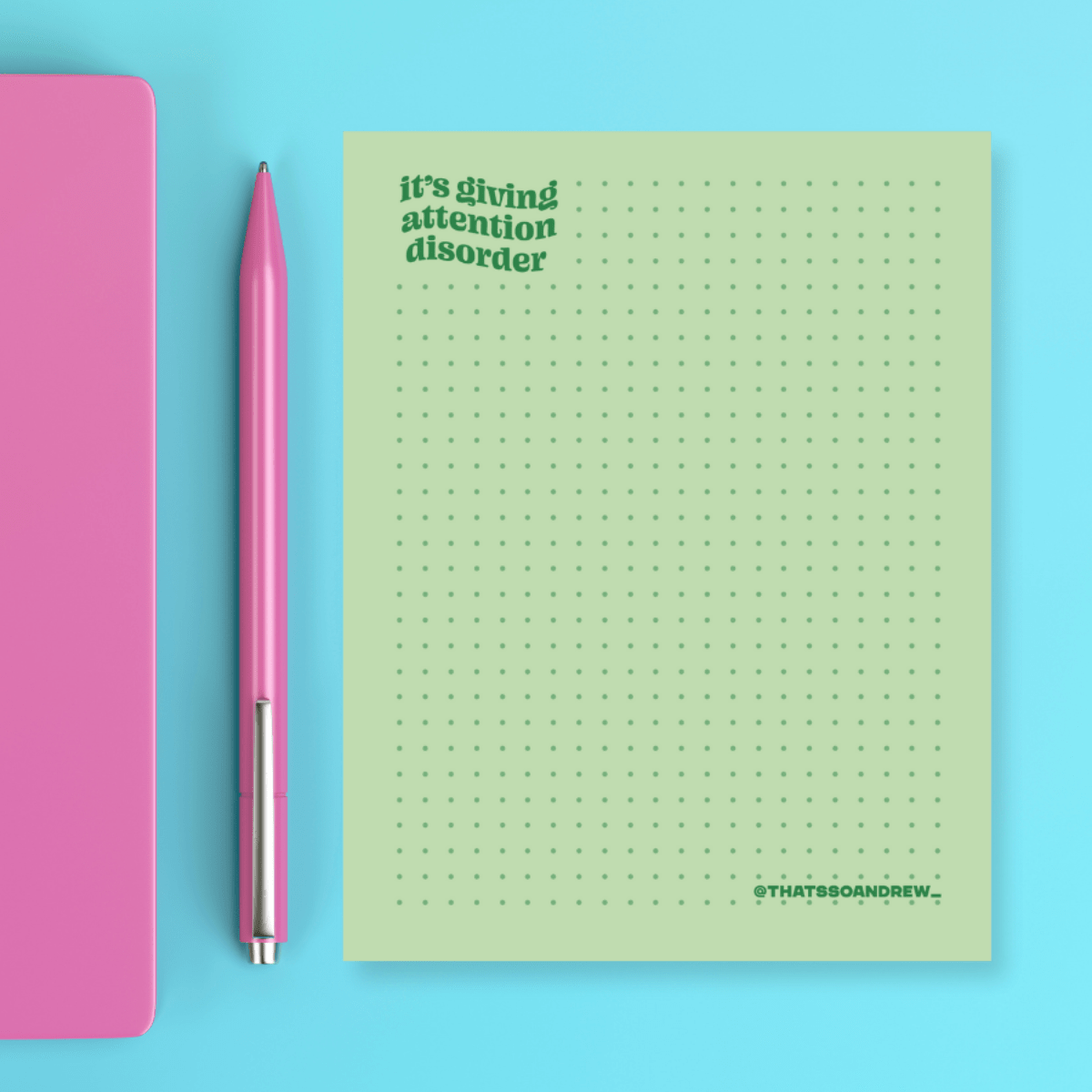 It's Giving Attention Disorder - Snarky & Colorful Notepad - Twirls + Twigs
