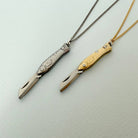 Small Silver Fish Knife Necklace: 18 Inch - Twirls + Twigs