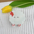 Cartoon Animal Design Hair Clips with Flower Accents: Chicken - Twirls + Twigs