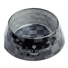 Black Checker Chewy Vuiton Dog or Cat Bowl - Twirls + Twigs