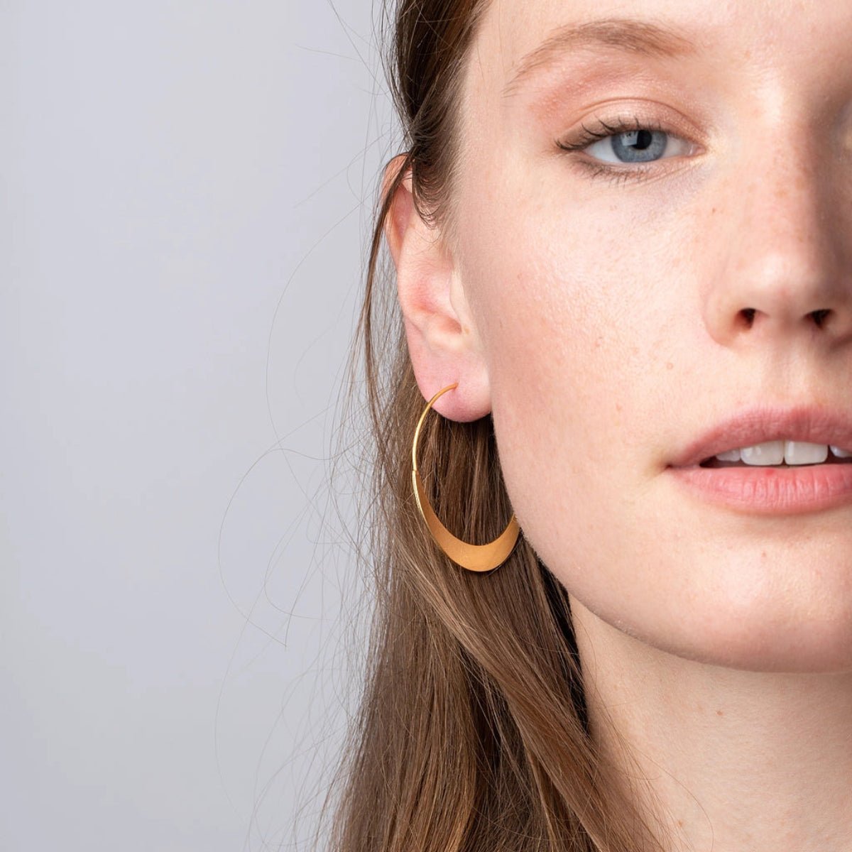 Refined Earring Collection - Crescent Hoop/Silver - Twirls + Twigs