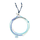 Mixed Media Wrap Bracelet/Necklace - Hope/Aquamarine/Silver - Twirls + Twigs