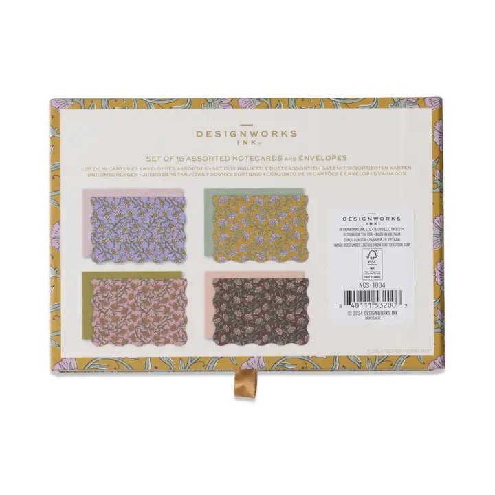 Boxed Vintage Floral Notecard Set - 16 cards - Twirls + Twigs